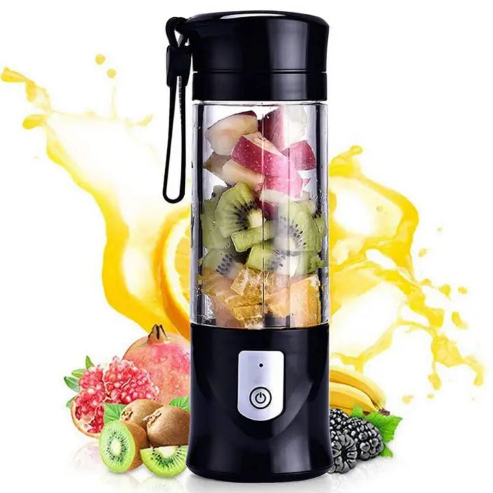 USB Rechargeable Juicer Blender 6 Blades Electric Blender Mini Portable Personal Size USB Rechargeable Mixer 380ml Food Grade Water Bottle Portable Fruit Juicer Machine