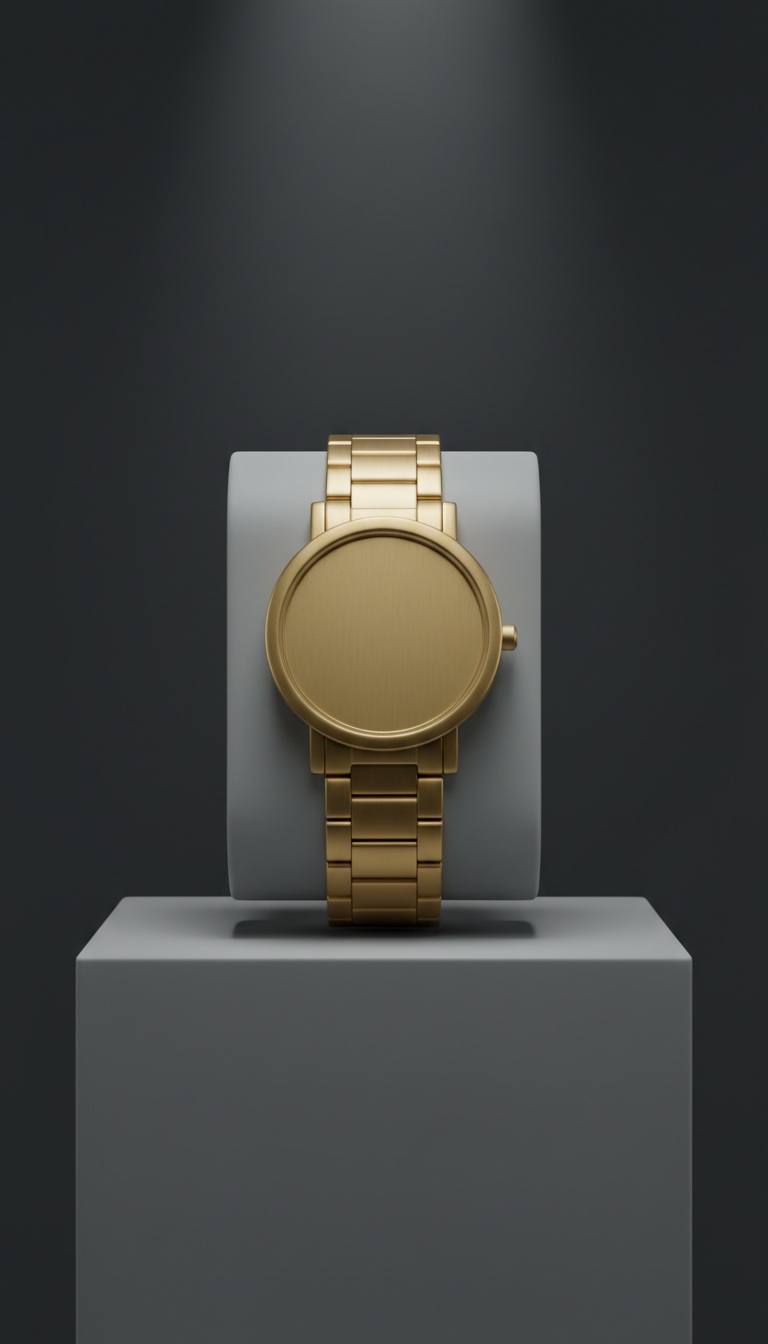 Muted Gold Brushed Metal Wristwatch