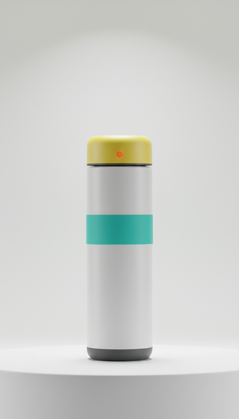 Minimalist smart water bottle with hydration reminders