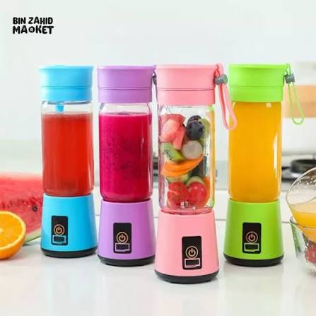 USB Rechargeable Juicer Blender 6 Blades Electric Blender Mini Portable Personal Size USB Rechargeable Mixer 380ml Food Grade Water Bottle Portable Fruit Juicer Machine